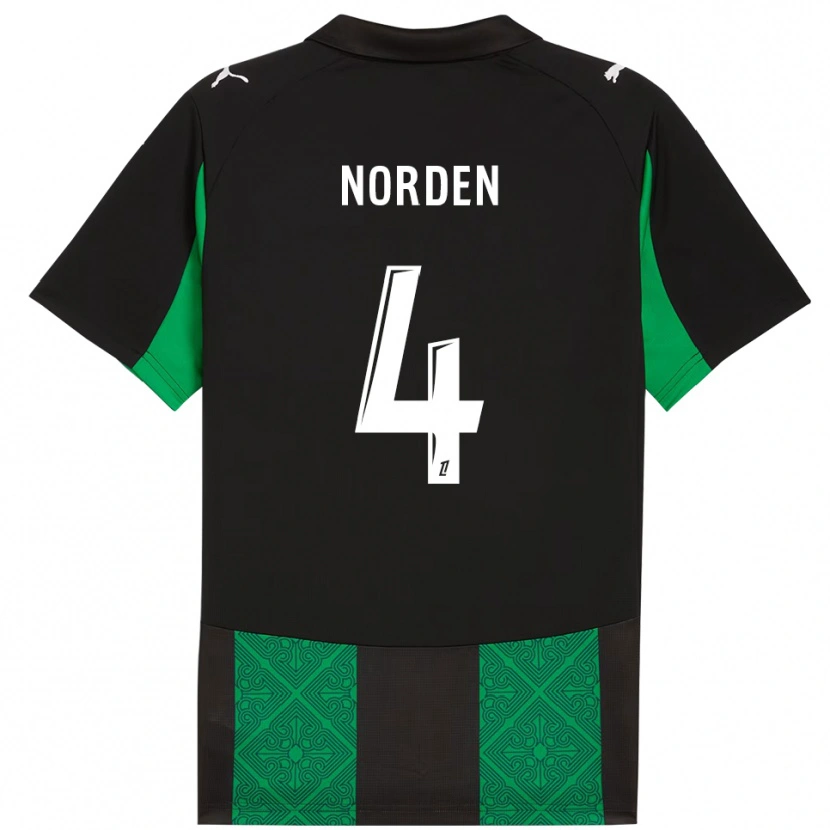 Danxen Women Doreen Norden #4 Black Green Away Jersey 2025/26 T-Shirt