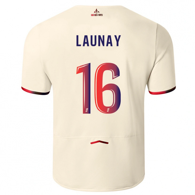 Danxen Women Elisa Launay #16 Off-White Red Away Jersey 2025/26 T-Shirt