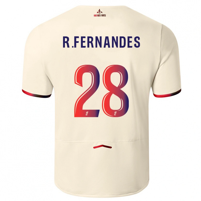 Danxen Women Rafael Fernandes #28 Off-White Red Away Jersey 2025/26 T-Shirt