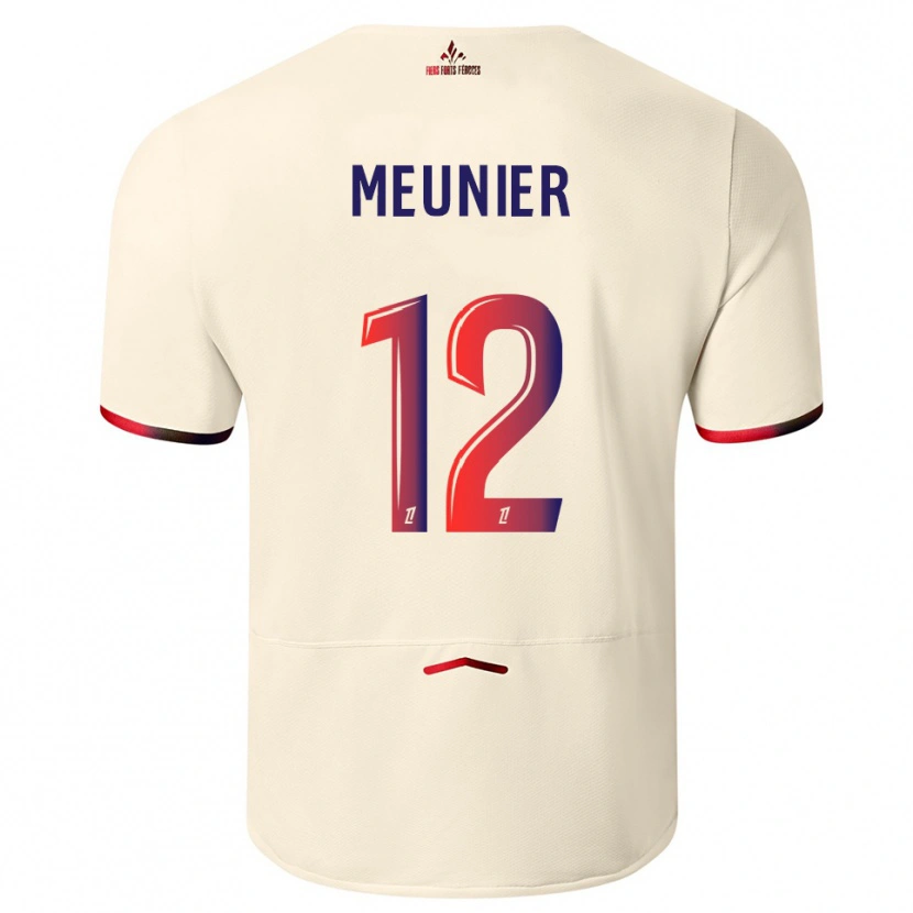 Danxen Women Thomas Meunier #12 Off-White Red Away Jersey 2025/26 T-Shirt