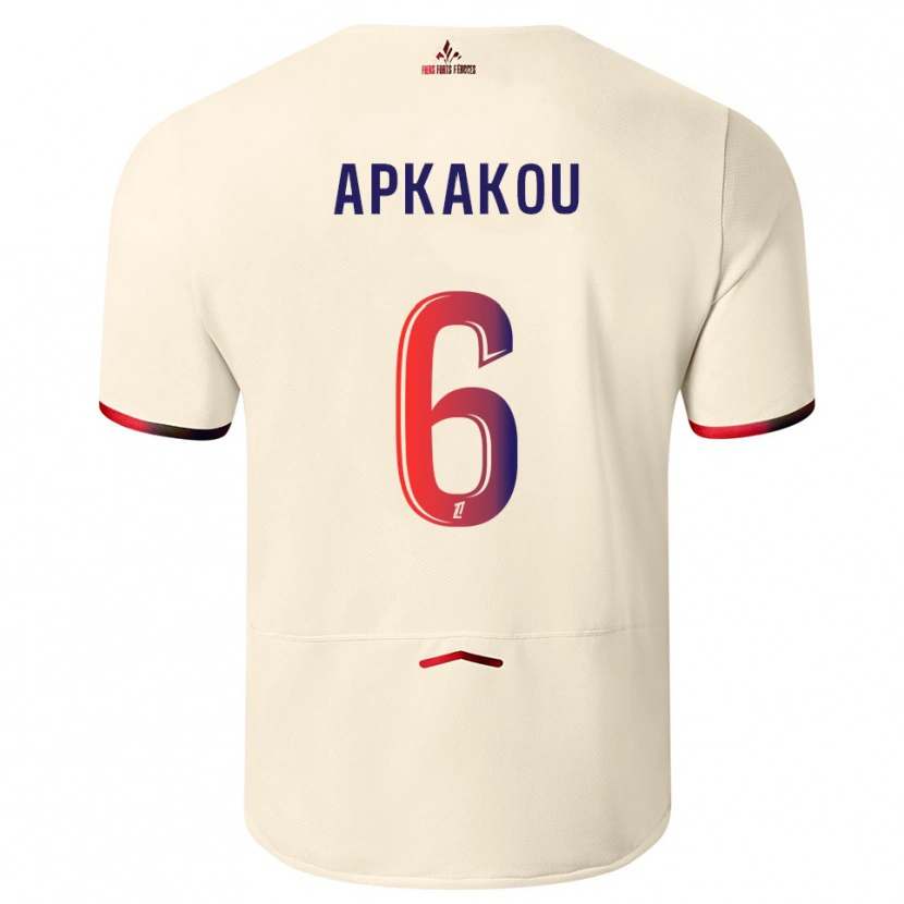 Danxen Women Ethan Apkakou #6 Off-White Red Away Jersey 2025/26 T-Shirt