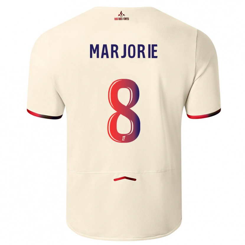 Danxen Women Marjorie #8 Off-White Red Away Jersey 2025/26 T-Shirt