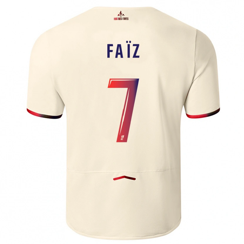 Danxen Women Adame Faïz #7 Off-White Red Away Jersey 2025/26 T-Shirt