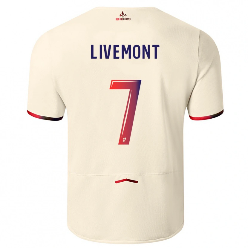 Danxen Women Antoine Livemont #7 Off-White Red Away Jersey 2025/26 T-Shirt