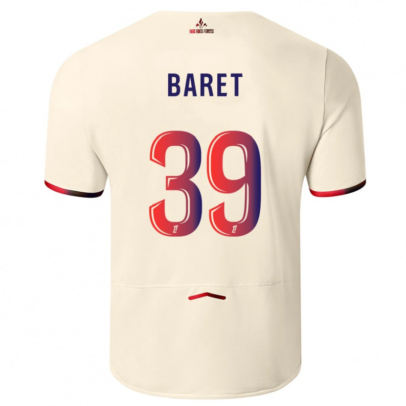 Danxen Women Lilian Baret #39 Off-White Red Away Jersey 2025/26 T-Shirt
