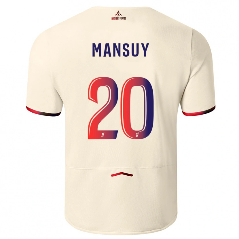 Danxen Women Heloise Mansuy #20 Off-White Red Away Jersey 2025/26 T-Shirt