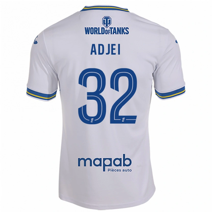 Danxen Women Nathaniel Adjei #32 White Sky Blue Away Jersey 2025/26 T-Shirt