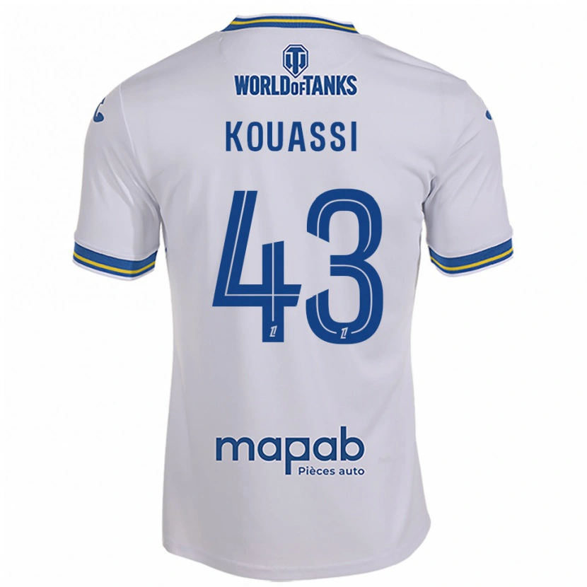Danxen Women Arsène Kouassi #43 White Sky Blue Away Jersey 2025/26 T-Shirt