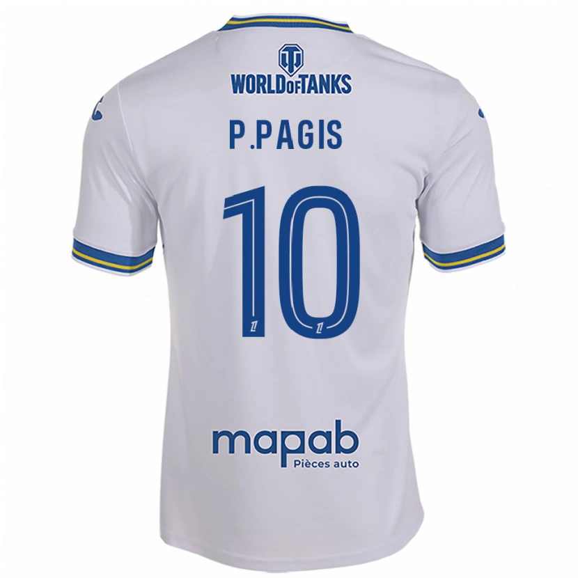 Danxen Women Pablo Pagis #10 White Sky Blue Away Jersey 2025/26 T-Shirt