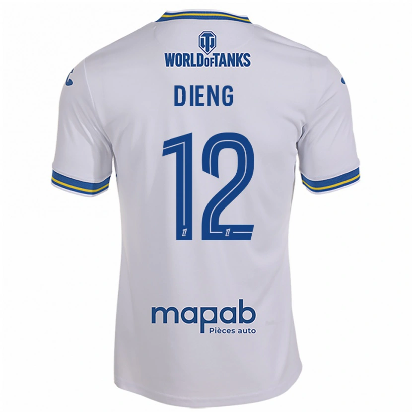 Danxen Women Bamba Dieng #12 White Sky Blue Away Jersey 2025/26 T-Shirt