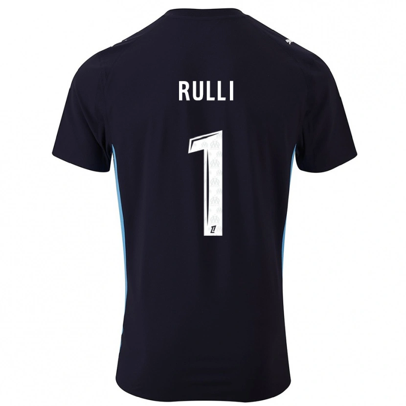 Danxen Women Gerónimo Rulli #1 Black Sky Blue Away Jersey 2025/26 T-Shirt