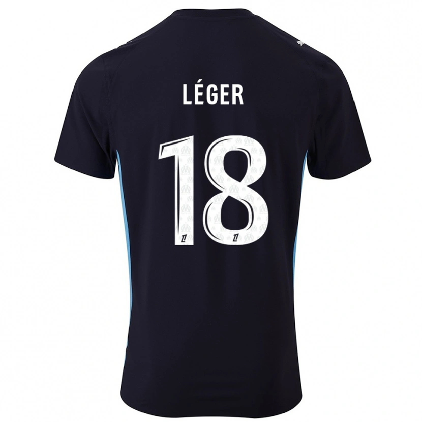 Danxen Women Marie-Charlotte Léger #18 Black Sky Blue Away Jersey 2025/26 T-Shirt