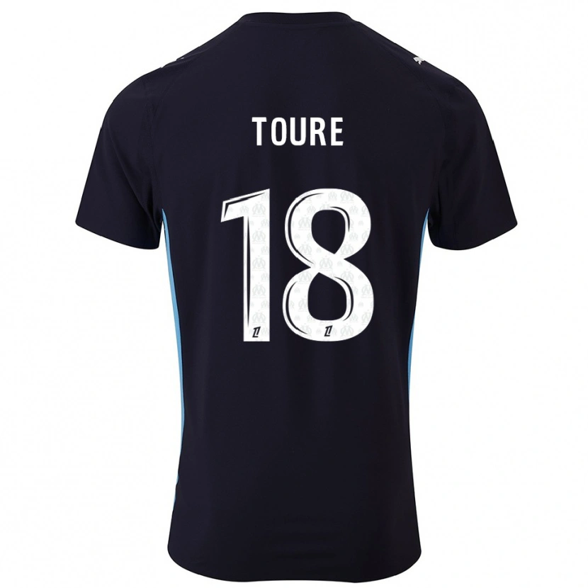 Danxen Women Isaak Toure #18 Black Sky Blue Away Jersey 2025/26 T-Shirt