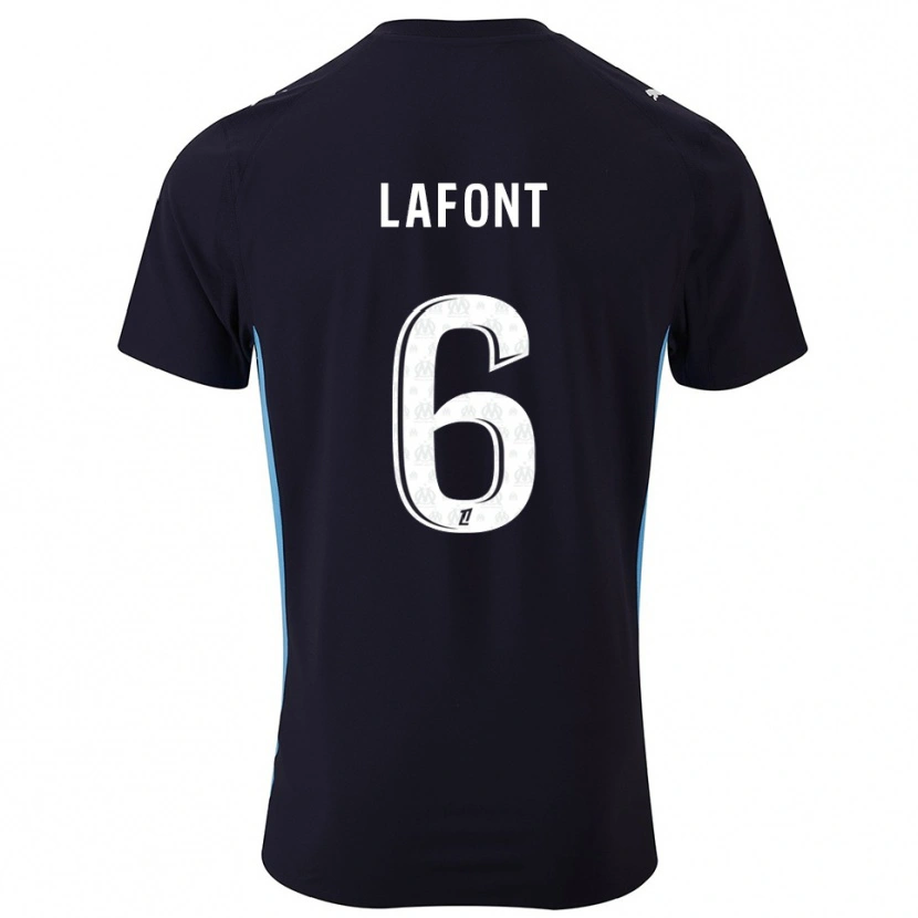 Danxen Women Gaël Lafont #6 Black Sky Blue Away Jersey 2025/26 T-Shirt