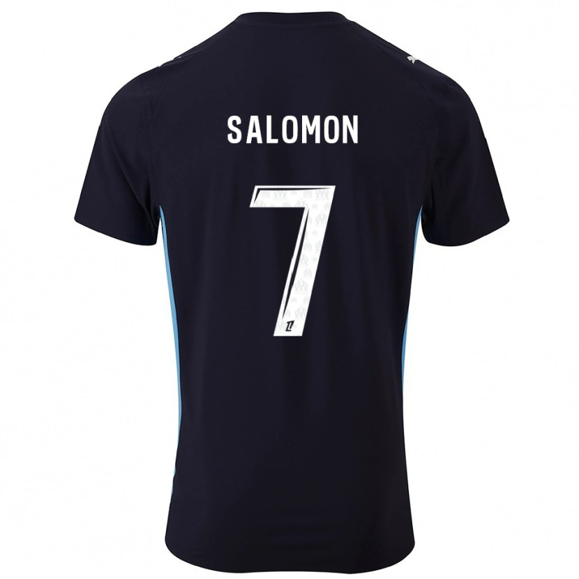 Danxen Women Maëva Salomon #7 Black Sky Blue Away Jersey 2025/26 T-Shirt