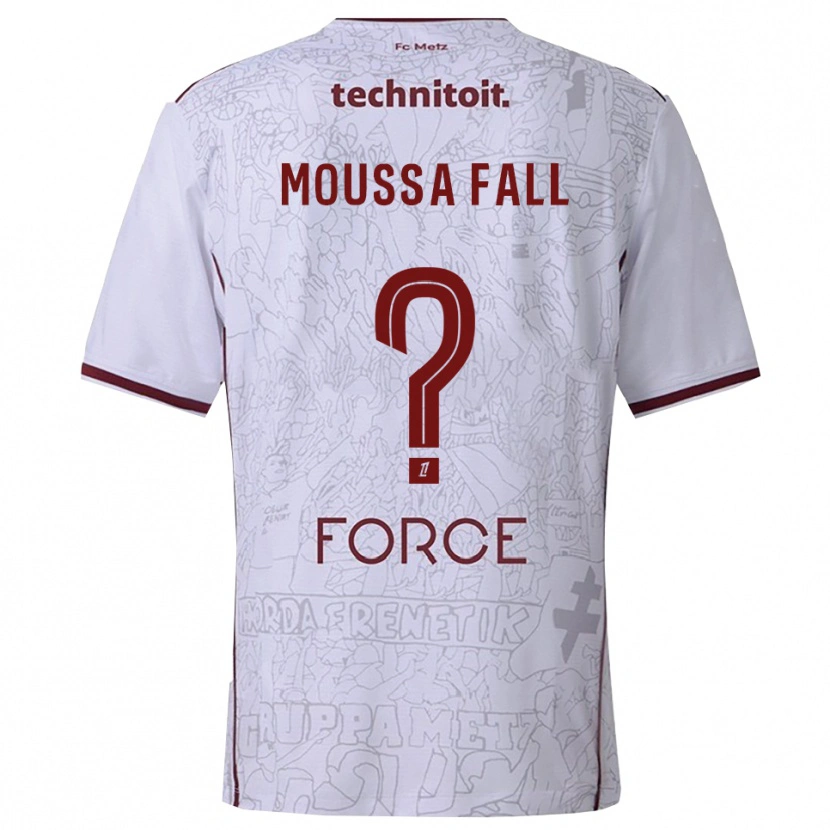 Danxen Women Pape Moussa Fall #0 White Burgundy Away Jersey 2025/26 T-Shirt