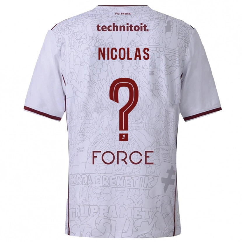 Danxen Women Max-Henry Nicolas #0 White Burgundy Away Jersey 2025/26 T-Shirt