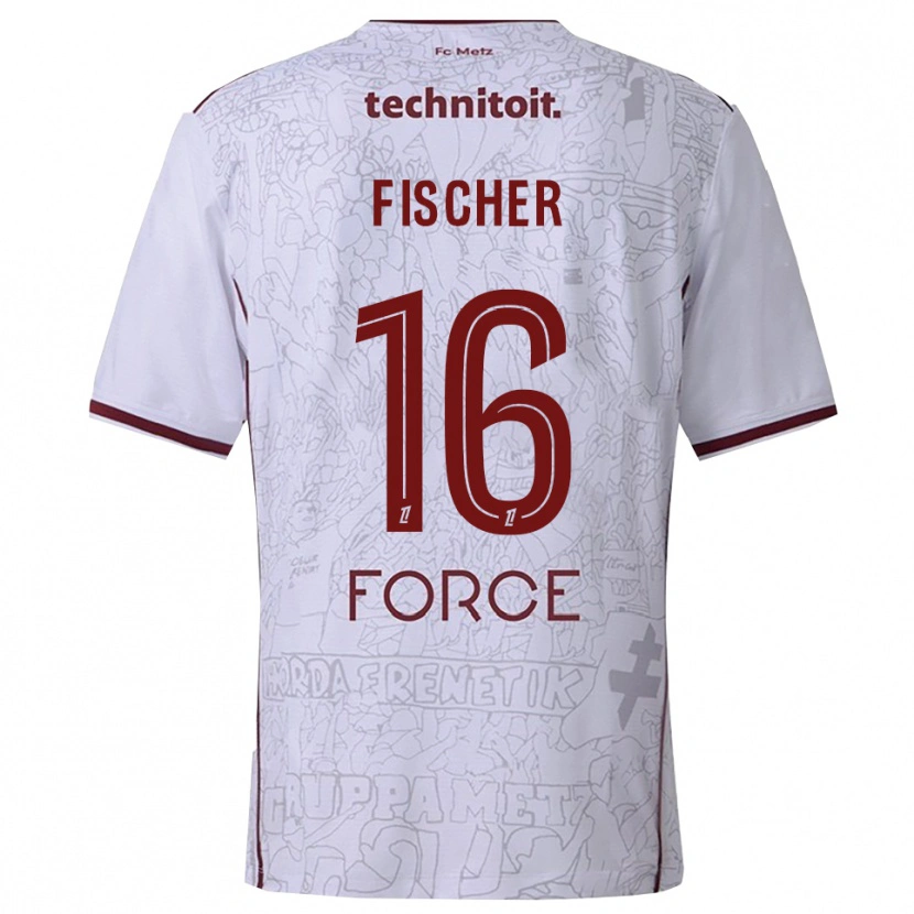 Danxen Women Jonathan Fischer #16 White Burgundy Away Jersey 2025/26 T-Shirt