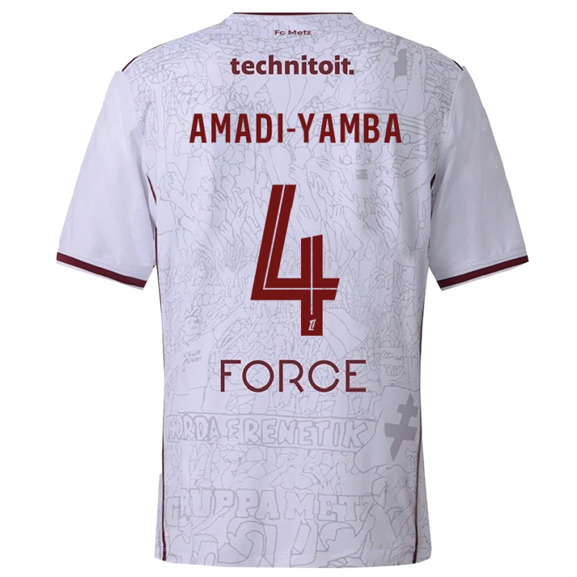 Danxen Women Nelson Amadi-Yamba #4 White Burgundy Away Jersey 2025/26 T-Shirt