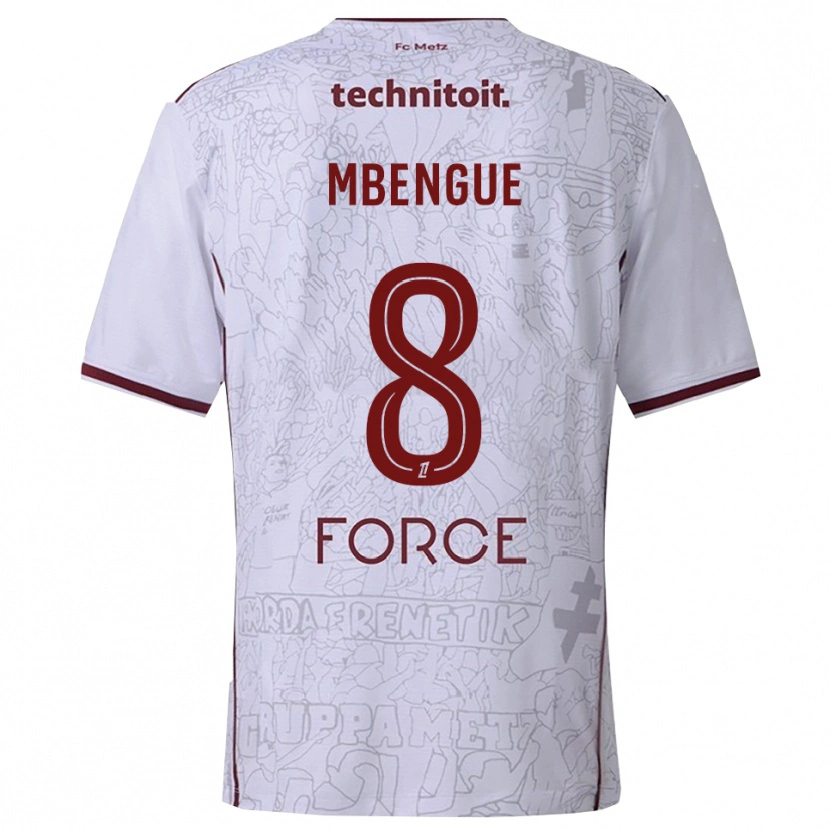 Danxen Women Seynabou Mbengue #8 White Burgundy Away Jersey 2025/26 T-Shirt