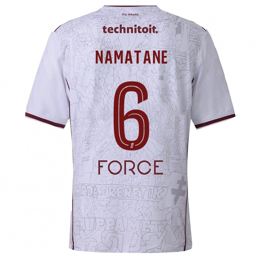 Danxen Women Joseph Namatane #6 White Burgundy Away Jersey 2025/26 T-Shirt
