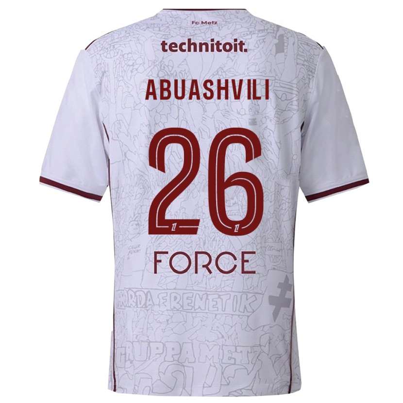 Danxen Women Giorgi Abuashvili #26 White Burgundy Away Jersey 2025/26 T-Shirt