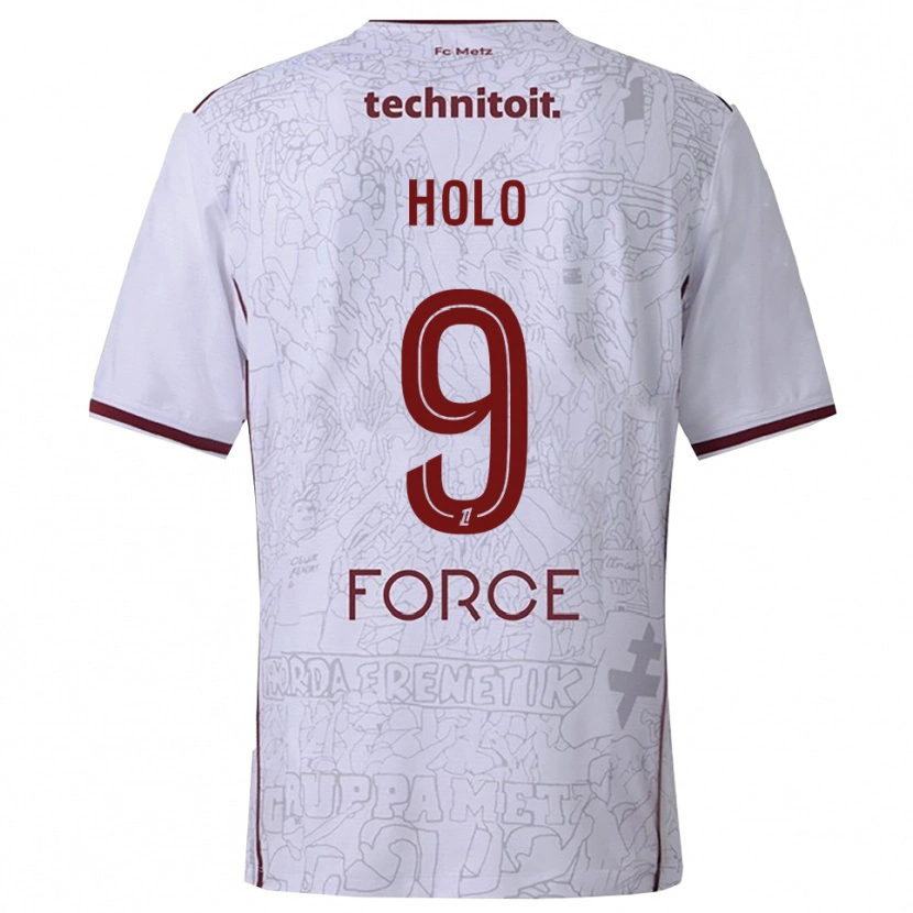 Danxen Women Mathis Holo #9 White Burgundy Away Jersey 2025/26 T-Shirt