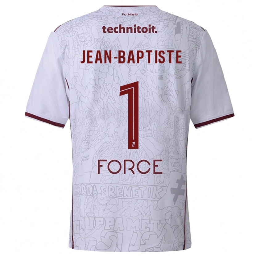 Danxen Women Romain Jean-Baptiste #1 White Burgundy Away Jersey 2025/26 T-Shirt
