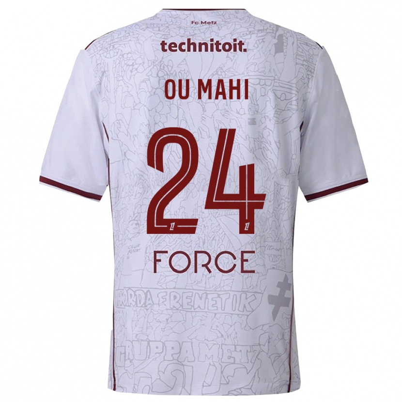 Danxen Women Inès Ou Mahi #24 White Burgundy Away Jersey 2025/26 T-Shirt