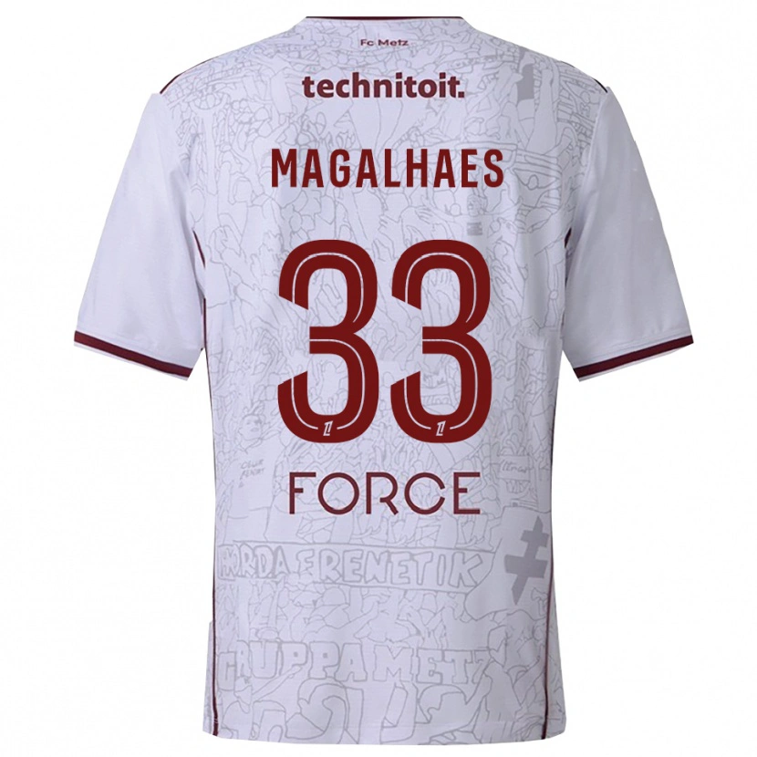 Danxen Women Manon Magalhaes #33 White Burgundy Away Jersey 2025/26 T-Shirt