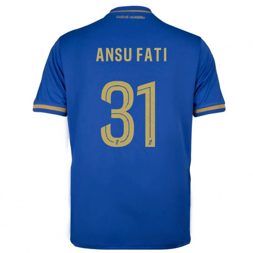 Danxen Women Ansu Fati #31 Blue Gold Away Jersey 2025/26 T-Shirt