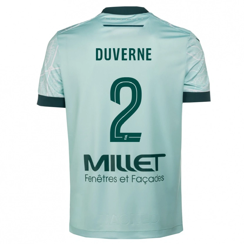 Danxen Women Jean-Kévin Duverne #2 Green White Away Jersey 2025/26 T-Shirt