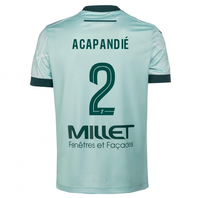 Danxen Women Mathieu Acapandié #2 Green White Away Jersey 2025/26 T-Shirt