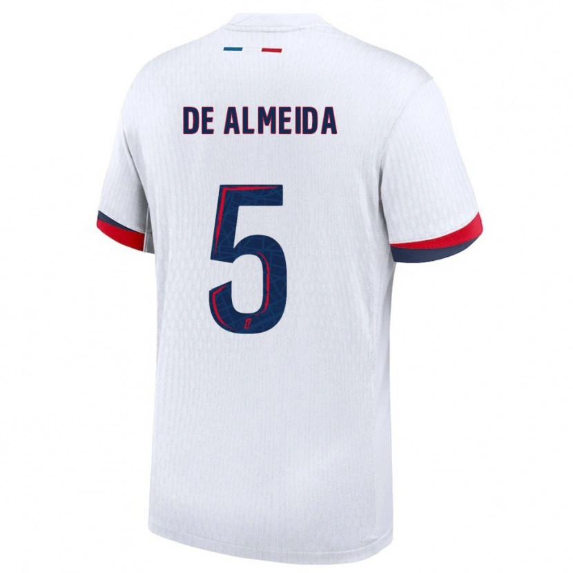 Danxen Women Élisa De Almeida #5 White Red Away Jersey 2025/26 T-Shirt