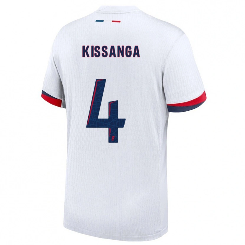 Danxen Women Hugo Kissanga #4 White Red Away Jersey 2025/26 T-Shirt