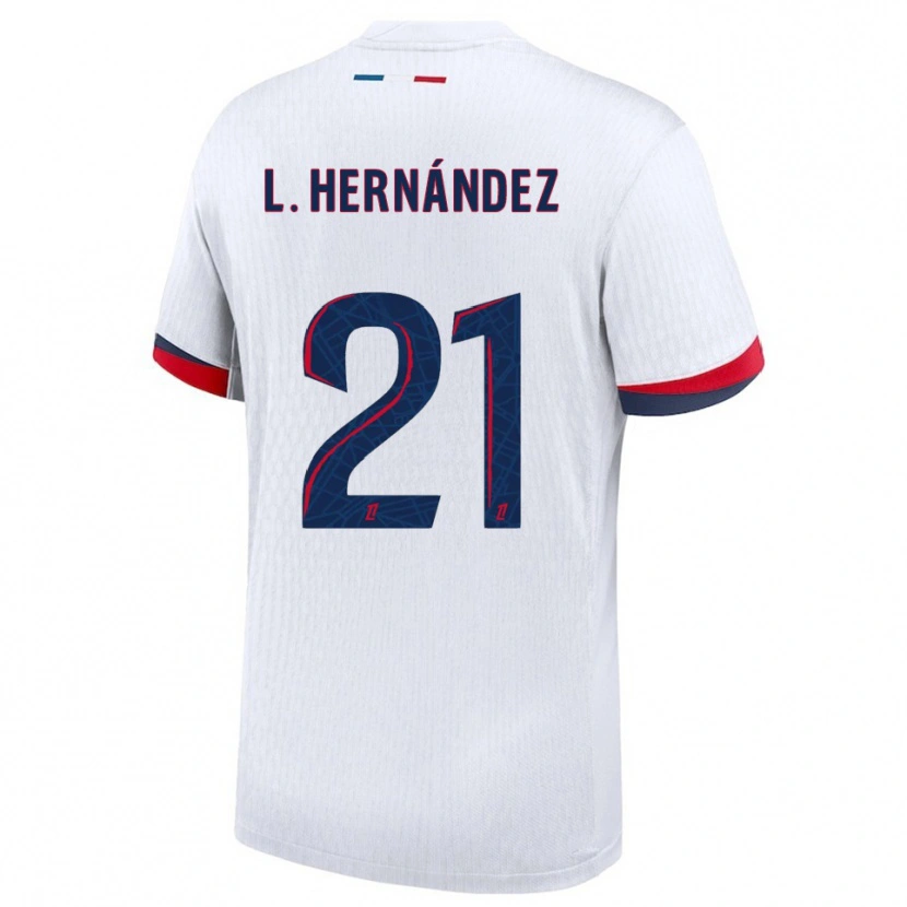 Danxen Women Lucas Hernández #21 White Red Away Jersey 2025/26 T-Shirt