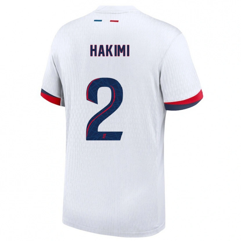 Danxen Women Achraf Hakimi #2 White Red Away Jersey 2025/26 T-Shirt