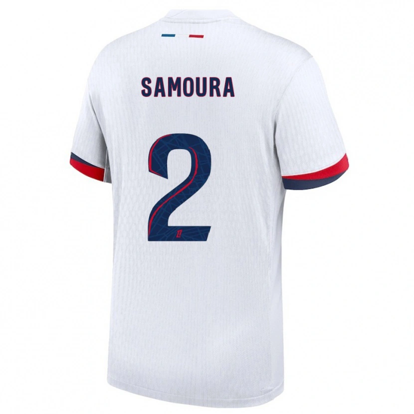 Danxen Women Thiniba Samoura #2 White Red Away Jersey 2025/26 T-Shirt