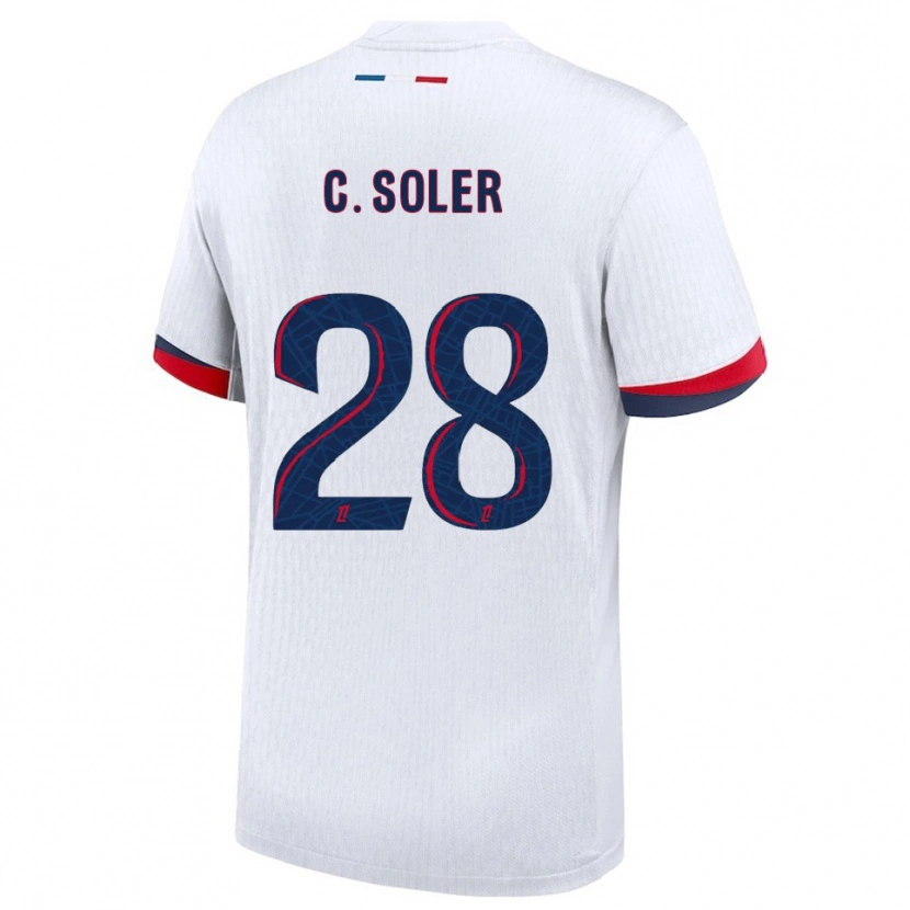 Danxen Women Carlos Soler #28 White Red Away Jersey 2025/26 T-Shirt