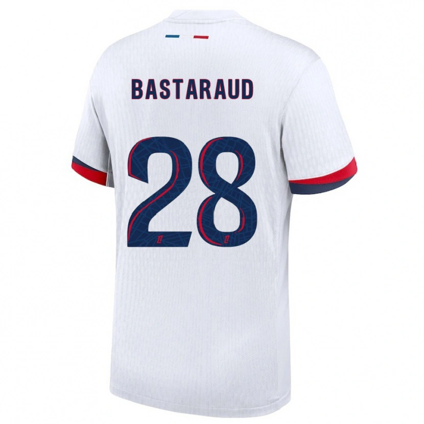 Danxen Women Yanis Bastaraud #28 White Red Away Jersey 2025/26 T-Shirt