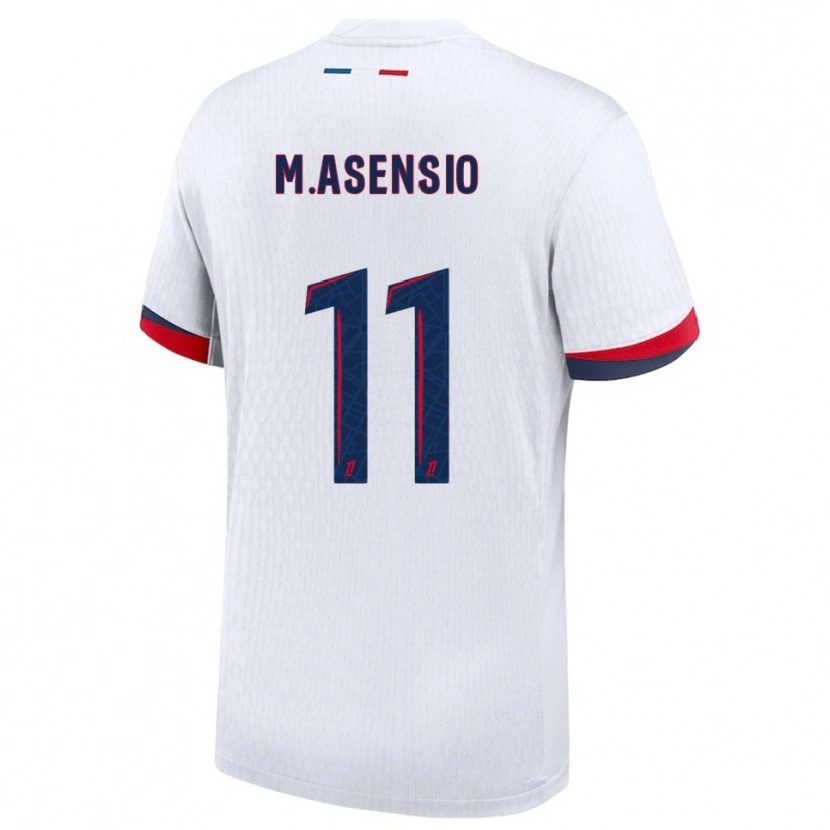 Danxen Women Marco Asensio #11 White Red Away Jersey 2025/26 T-Shirt