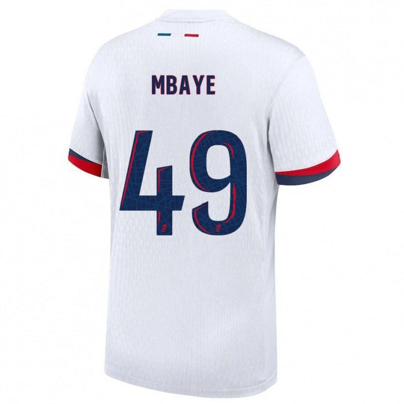 Danxen Women Ibrahim Mbaye #49 White Red Away Jersey 2025/26 T-Shirt