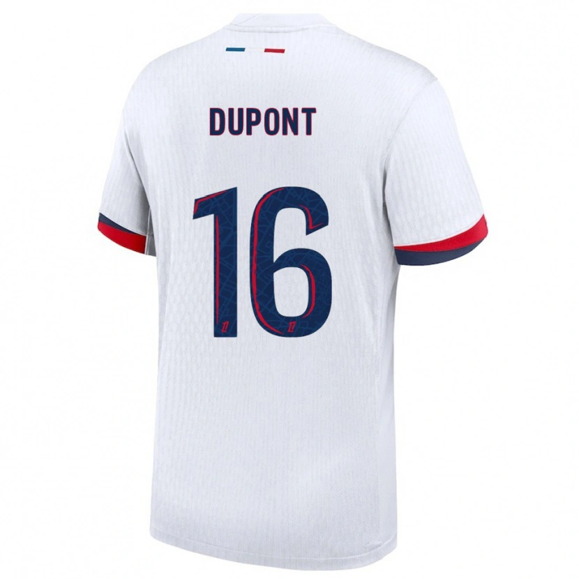 Danxen Women Raphaël Dupont #16 White Red Away Jersey 2025/26 T-Shirt