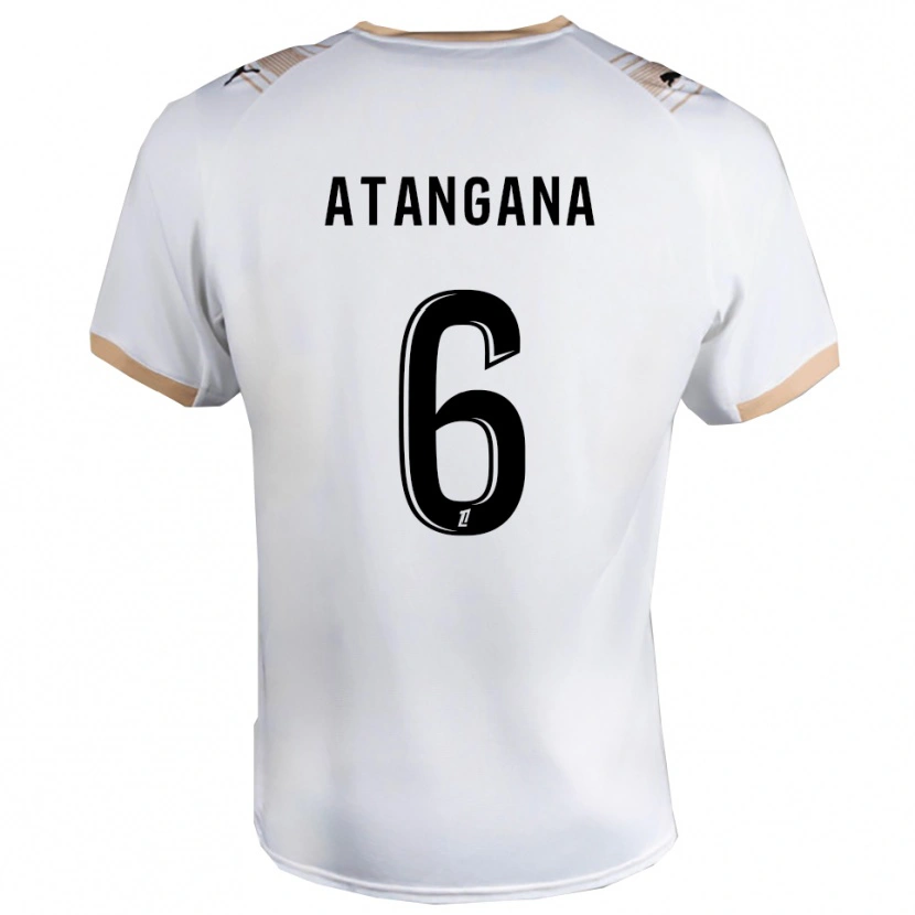 Danxen Women Valentin Atangana #6 White Black Away Jersey 2025/26 T-Shirt