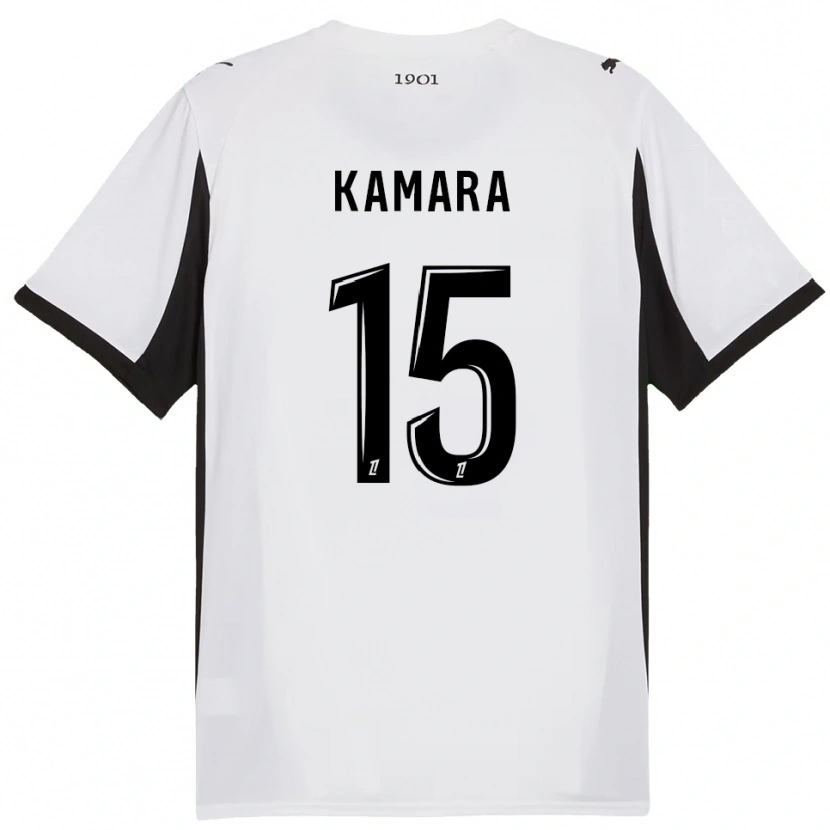 Danxen Women Glen Kamara #15 White Black Away Jersey 2025/26 T-Shirt