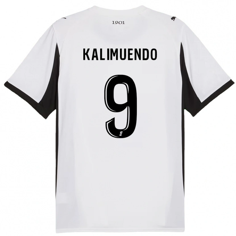 Danxen Women Arnaud Kalimuendo #9 White Black Away Jersey 2025/26 T-Shirt
