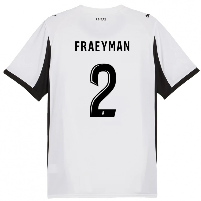 Danxen Women Dorian Fraeyman #2 White Black Away Jersey 2025/26 T-Shirt