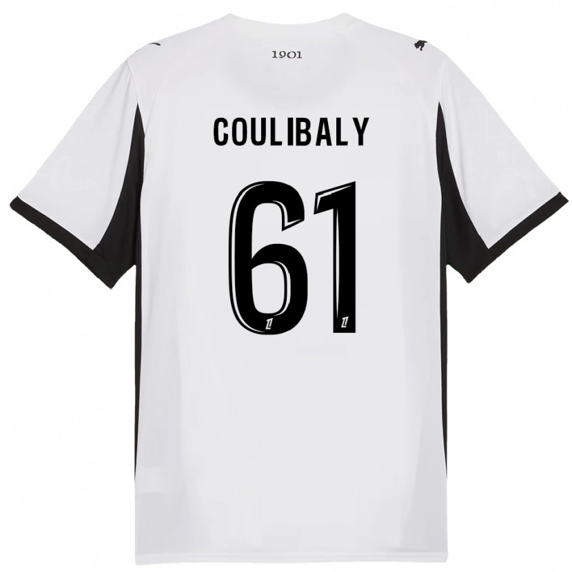 Danxen Women Joël-Emmanuel Coulibaly #61 White Black Away Jersey 2025/26 T-Shirt