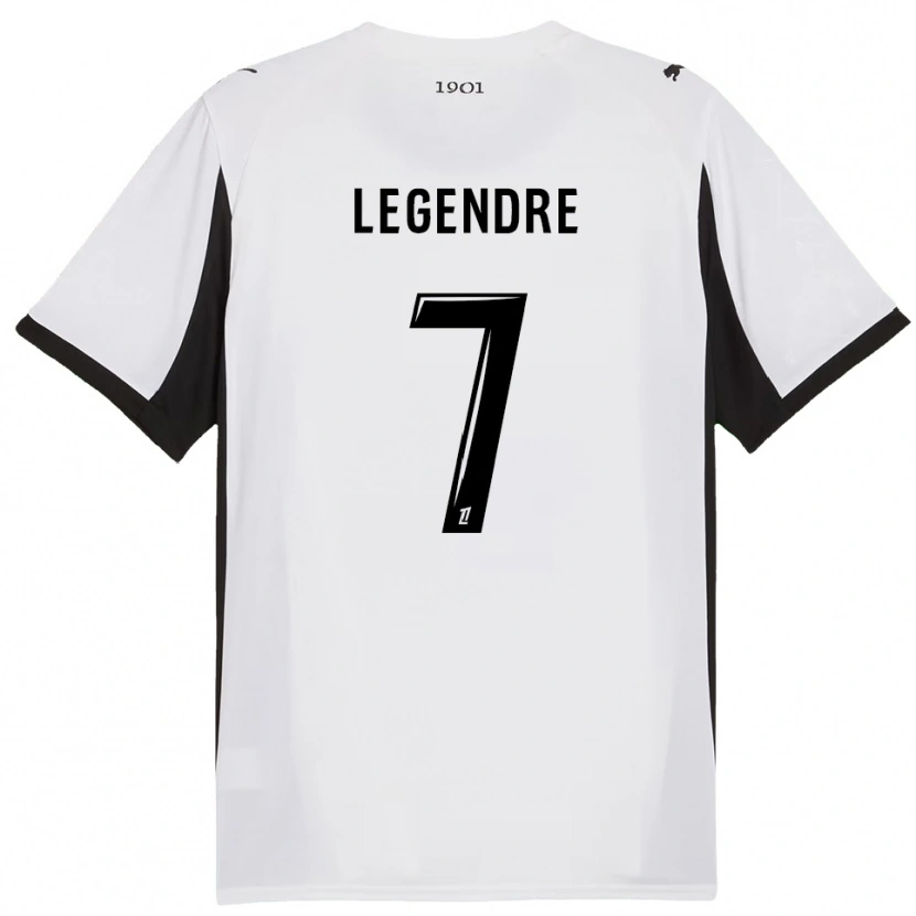 Danxen Women Elías Legendre #7 White Black Away Jersey 2025/26 T-Shirt