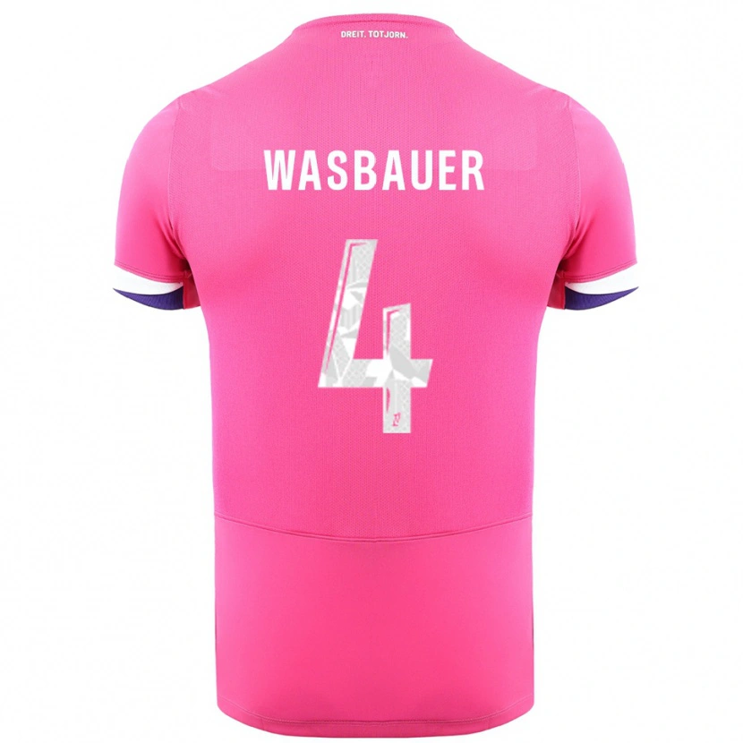 Danxen Women Nicolas Wasbauer #4 Pink White Away Jersey 2025/26 T-Shirt